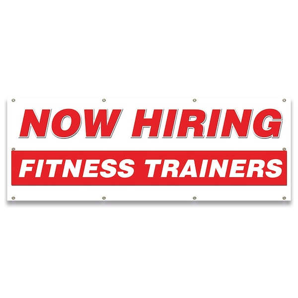 Now Hiring Fitness Trainers Banner Apply Inside Accepting Application Single Sided